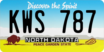 ND license plate KWS787