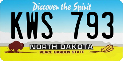 ND license plate KWS793
