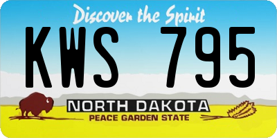 ND license plate KWS795