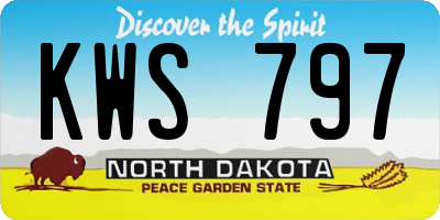 ND license plate KWS797