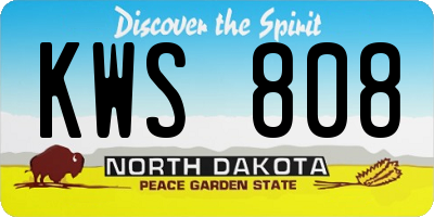 ND license plate KWS808