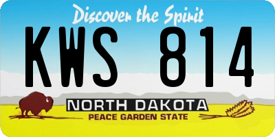ND license plate KWS814