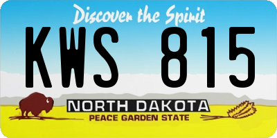ND license plate KWS815