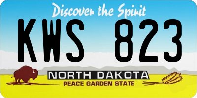 ND license plate KWS823