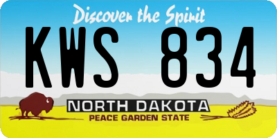 ND license plate KWS834