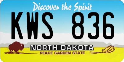 ND license plate KWS836