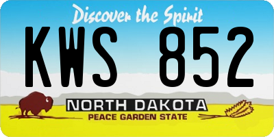 ND license plate KWS852