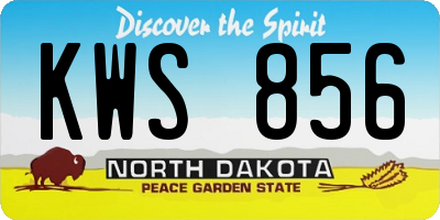 ND license plate KWS856