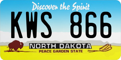 ND license plate KWS866