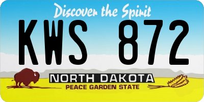 ND license plate KWS872