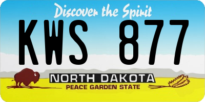 ND license plate KWS877