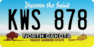 ND license plate KWS878