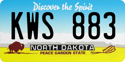 ND license plate KWS883