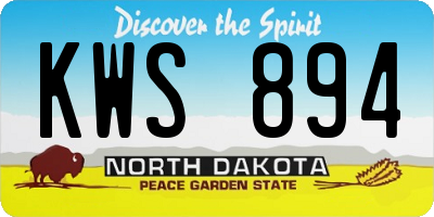 ND license plate KWS894