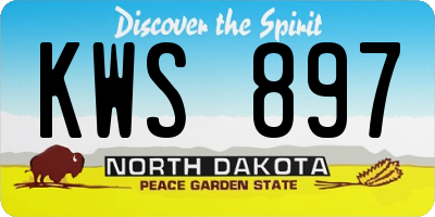ND license plate KWS897