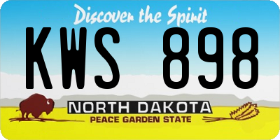 ND license plate KWS898
