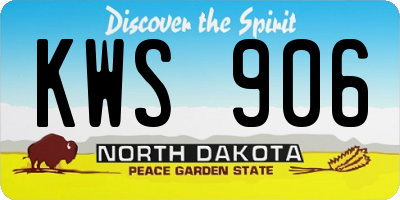 ND license plate KWS906