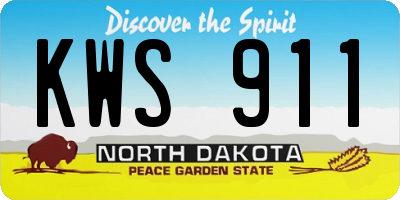 ND license plate KWS911
