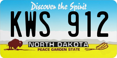 ND license plate KWS912