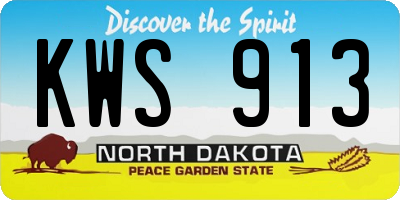 ND license plate KWS913