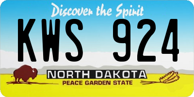 ND license plate KWS924