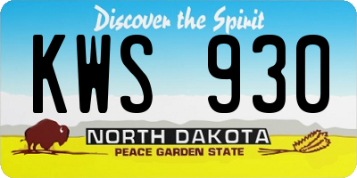 ND license plate KWS930