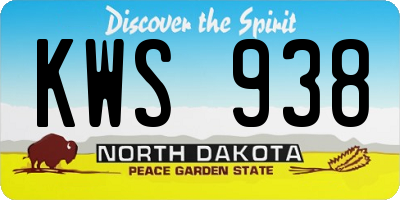 ND license plate KWS938