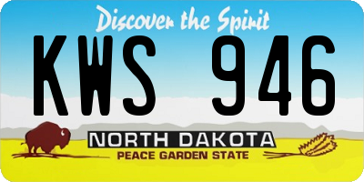 ND license plate KWS946