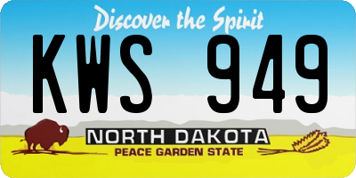 ND license plate KWS949