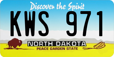 ND license plate KWS971