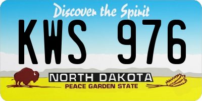 ND license plate KWS976