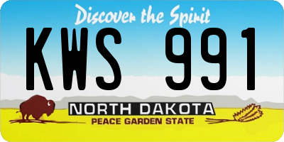 ND license plate KWS991