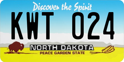 ND license plate KWT024