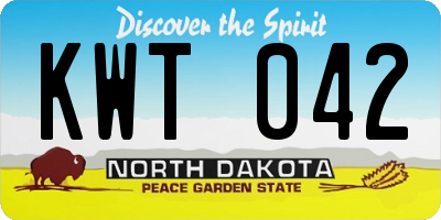 ND license plate KWT042