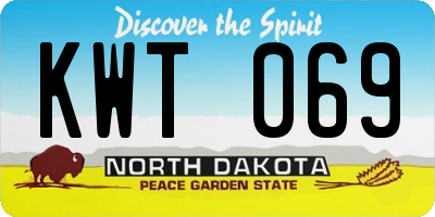 ND license plate KWT069