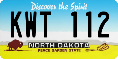 ND license plate KWT112