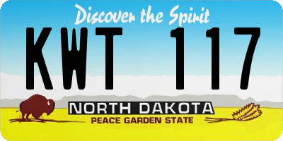 ND license plate KWT117