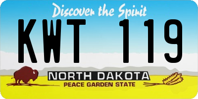 ND license plate KWT119