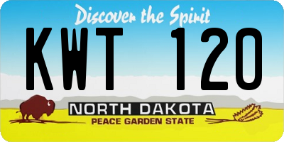 ND license plate KWT120