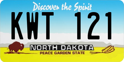 ND license plate KWT121