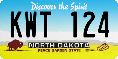 ND license plate KWT124