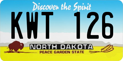 ND license plate KWT126