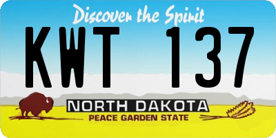 ND license plate KWT137