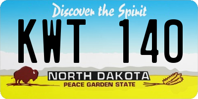 ND license plate KWT140