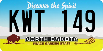 ND license plate KWT149