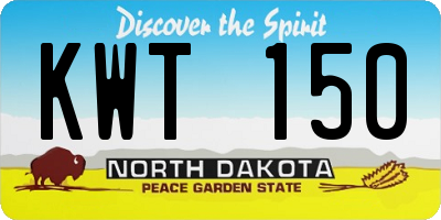 ND license plate KWT150