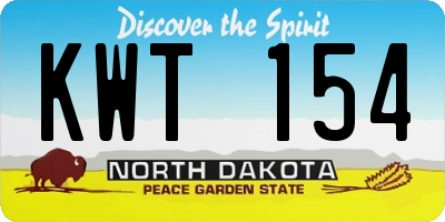 ND license plate KWT154