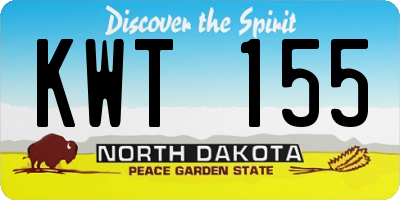 ND license plate KWT155