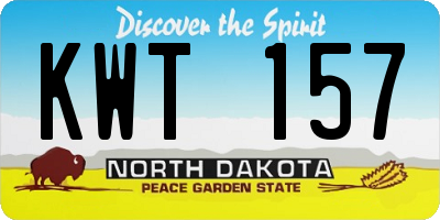 ND license plate KWT157