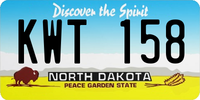 ND license plate KWT158